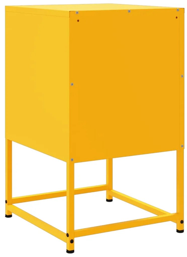 Mesa de cabeceira 36x39x60,5 cm aço amarelo mostarda