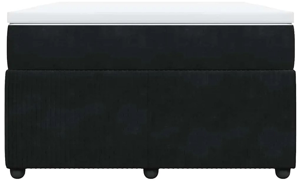 Cama boxspring com colchão 120x190 cm veludo preto