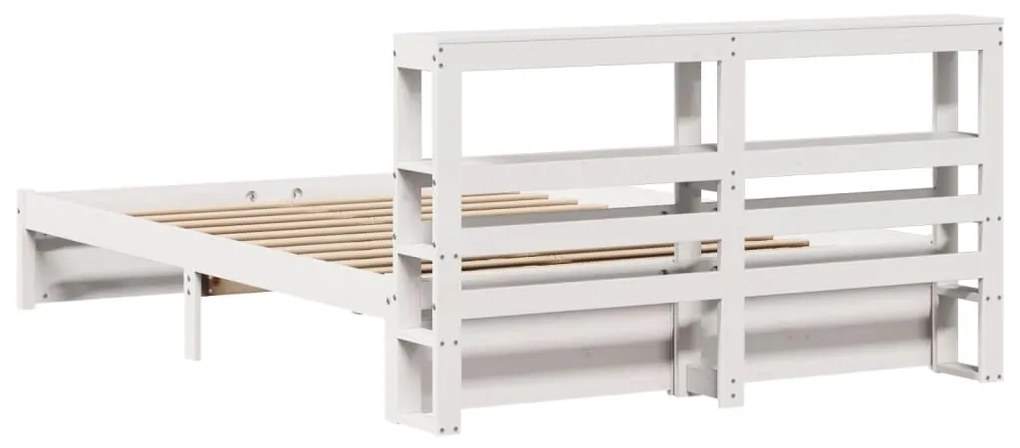 Estrutura de cama c/ cabeceira sem colchão 160x200 cm branco