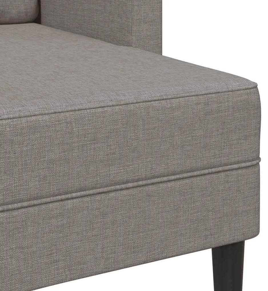 Sofá 2 lugares c/ Chaise em L 125cm tecido cinzento-acastanhado