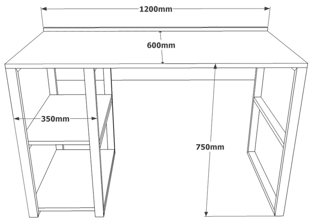 Secretária ML8 – Atlantic Pine – 120x75x60 cm