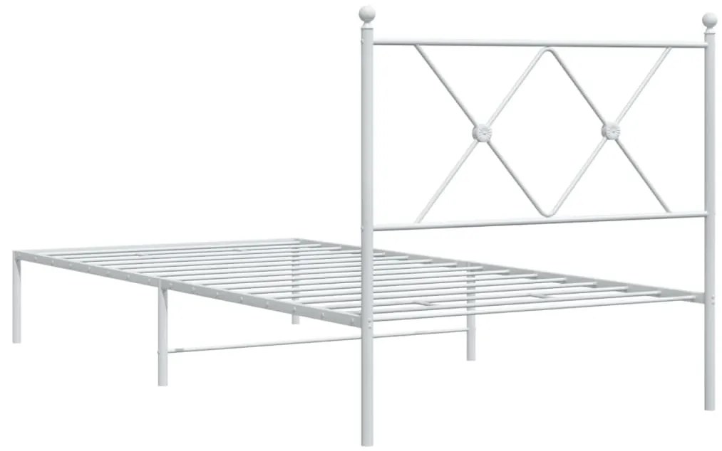 Estrutura de cama com cabeceira 90x190 cm metal branco