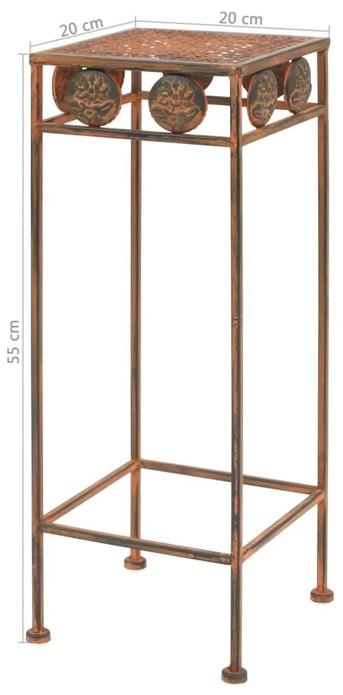 Suportes para plantas 3 pcs estilo vintage metal enferrujado
