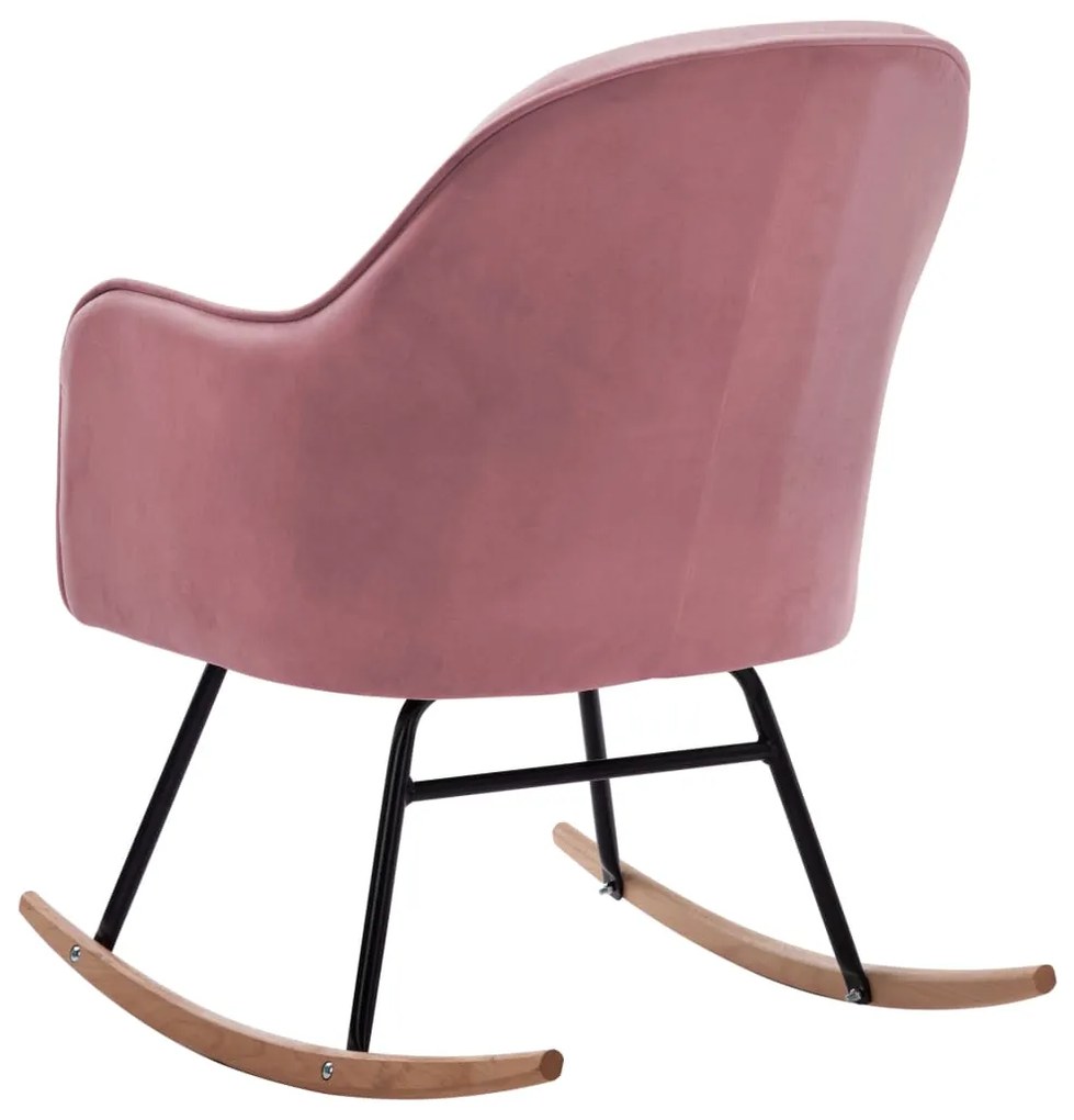 Cadeira de baloiço veludo rosa