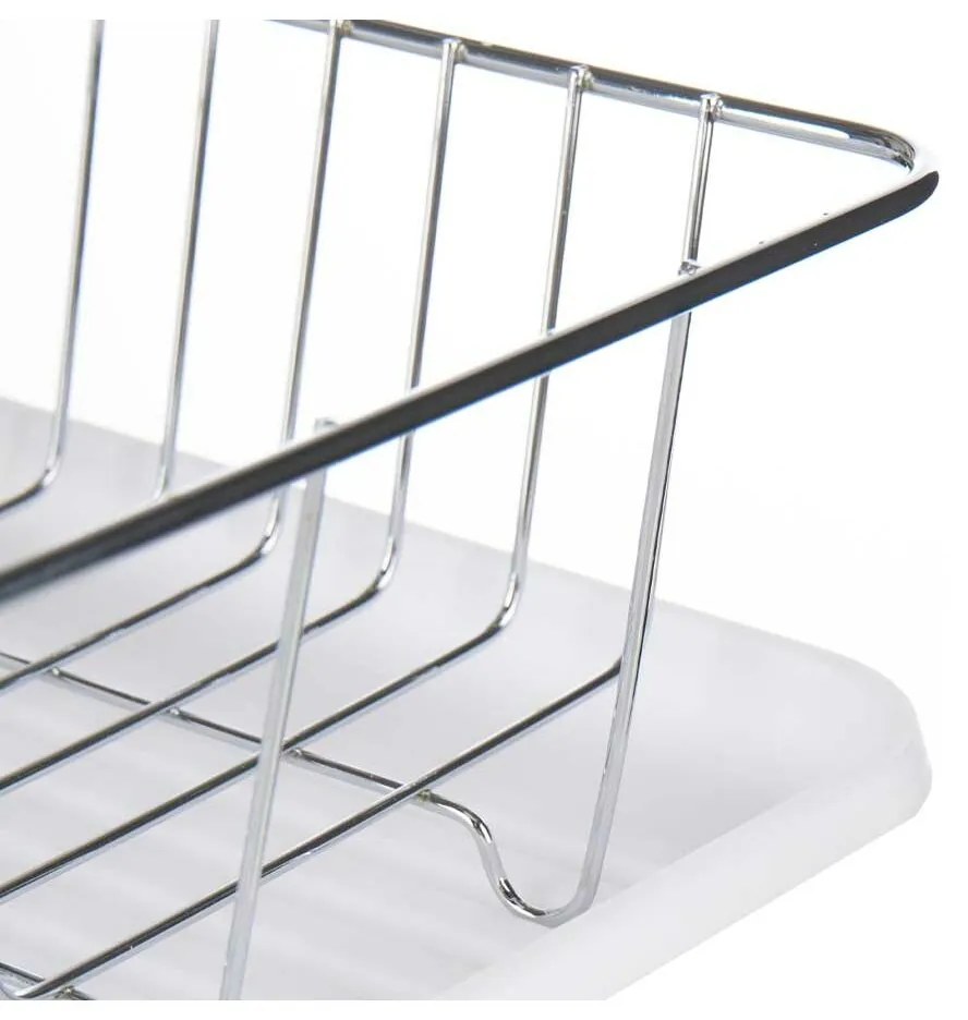 Escorredor de Louça Branco Metal Plástico 43,5 x 11 x 33,5 cm (4 Unidades)