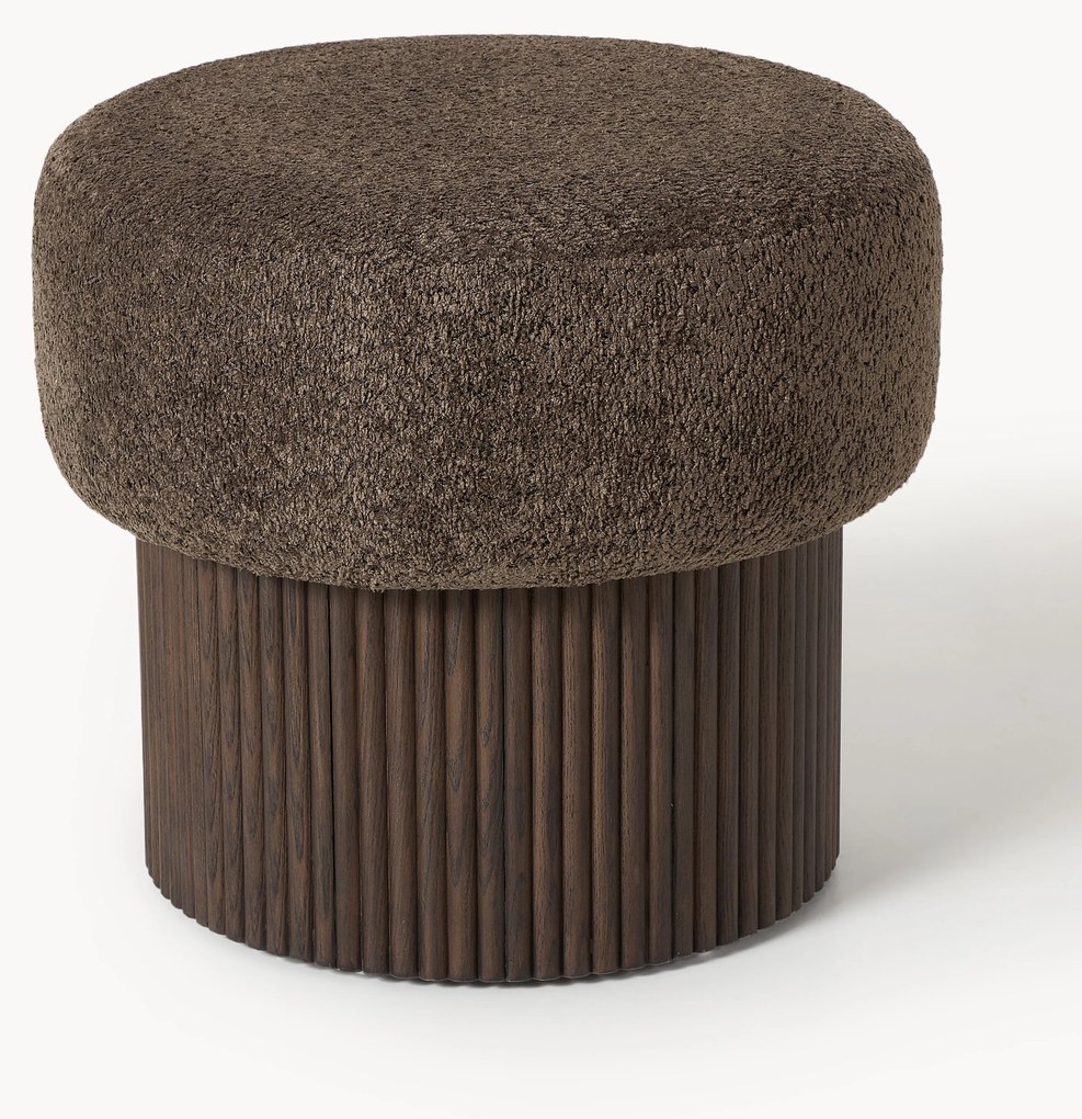 Pufe em teddy-bouclé com arrumação Nala