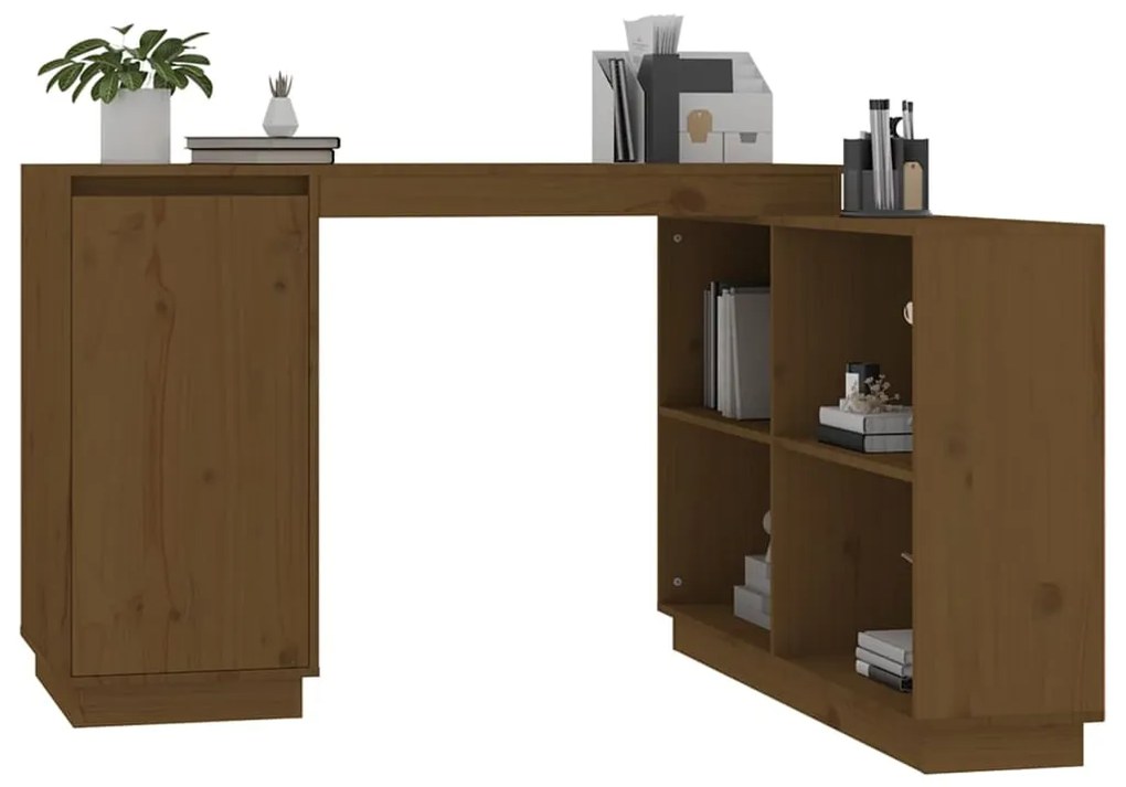 Secretária 110x50x75 cm pinho maciço castanho-mel