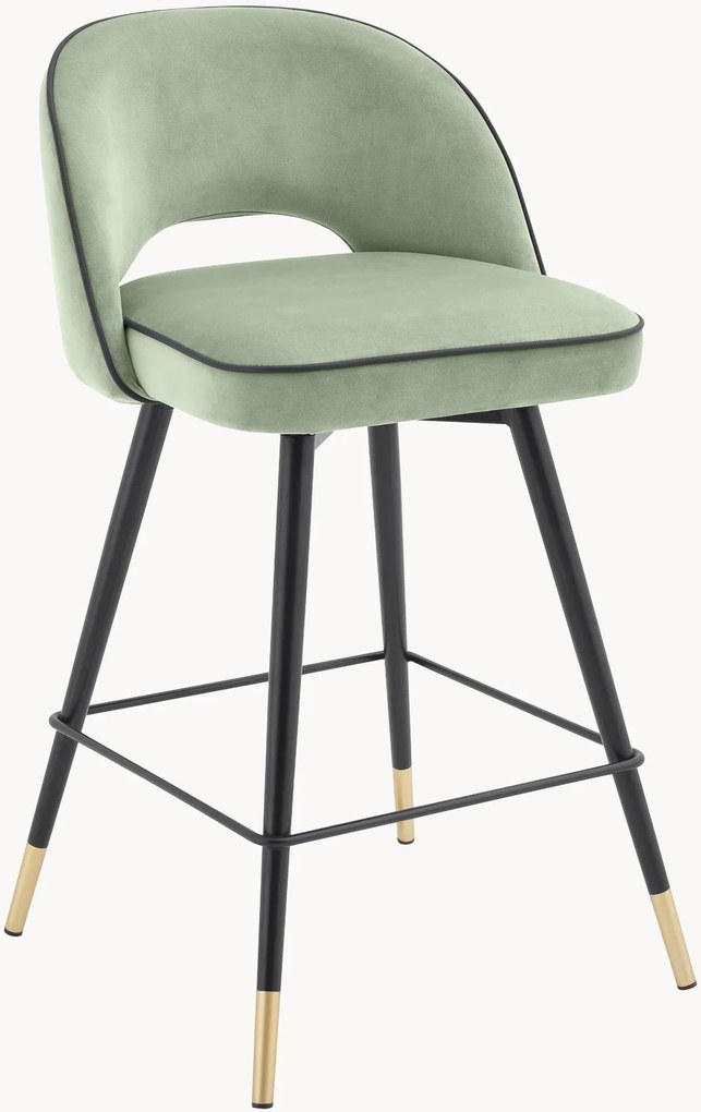 Cadeiras de bar em veludo Cliff, conjunto de 2