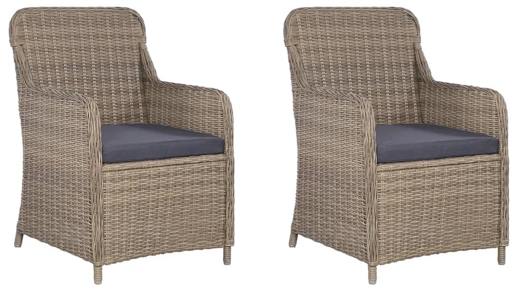 3 pcs conjunto de jantar para jardim castanho