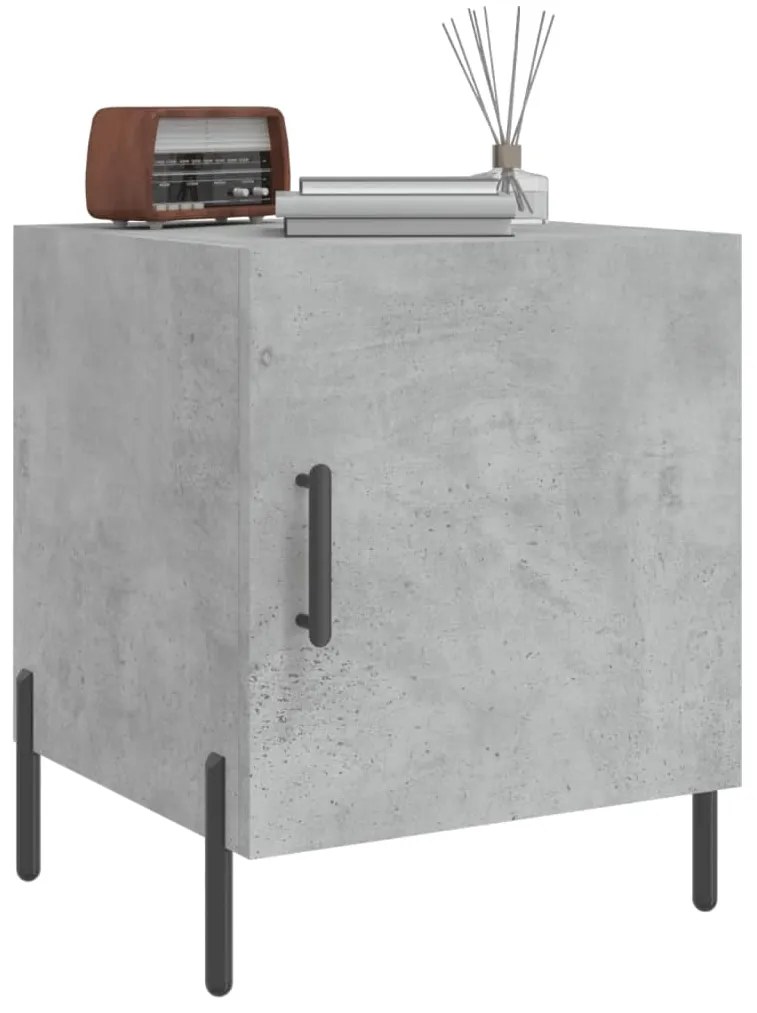 Mesa cabeceira 2pcs 40x40x50 cm derivados madeira cinza cimento