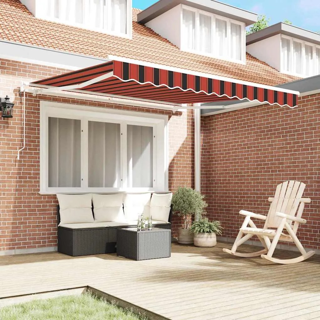 Toldo Retrátil Laranja e marrom 300 x 250 cm laranja e castanho