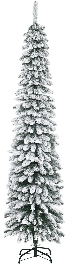 HOMCOM Árvore de Natal Artificial 210cm com Neve Ignífugo com 490 Ramos Verde | Aosom Portugal