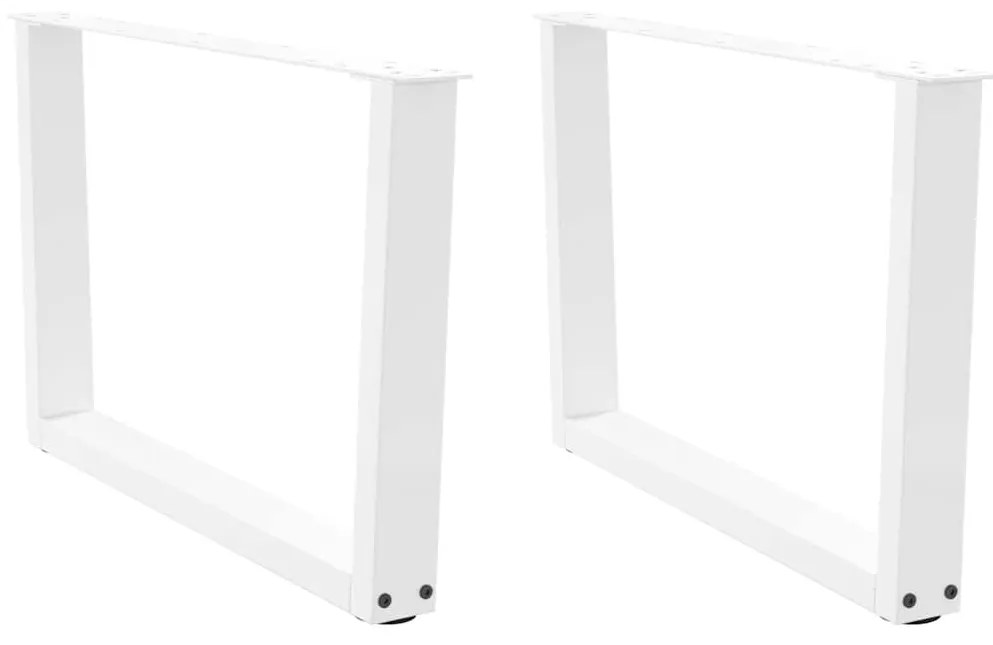 Mesa de jantar pernas 2pcs forma de V 70x(42-43,3)cm aço branco