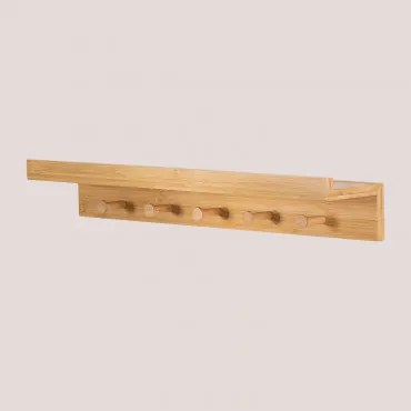Cabide De Parede Com Prateleira ↔︎ 60 Cm Em Bambu Dareija Bambu - Sklum