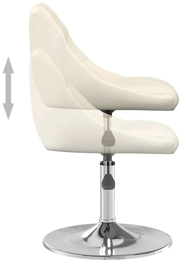Cadeiras de jantar giratórias 2 pcs veludo cor creme