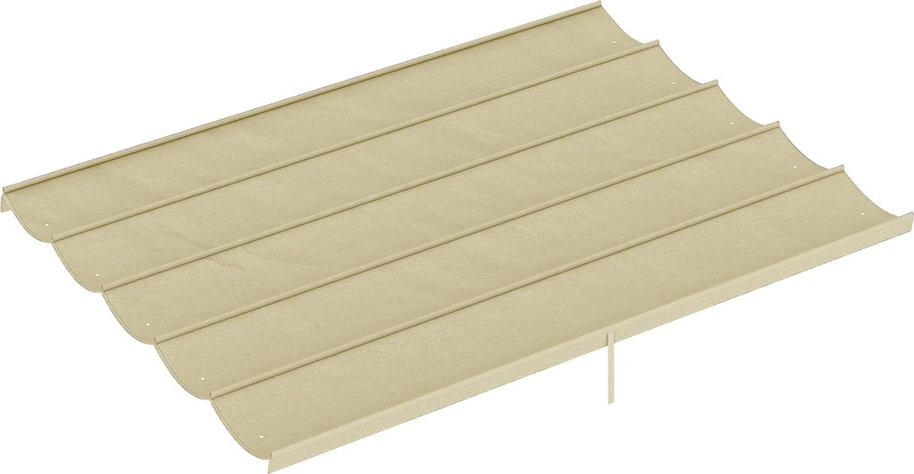 Outsunny Teto de Pérgola 3,5x2,6 m Teto de Substituição Retrátil para Estrutura de Pérgola de 4x3 m Tcom 10 Orifícios de Drenagem Bege | Aosom Portugal