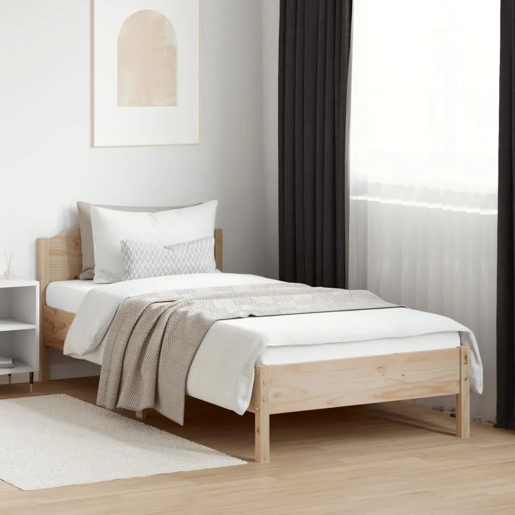 Cama sem colchão 90x200 cm madeira de pinho maciça