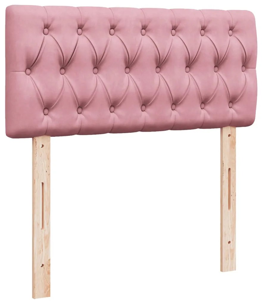 Cama com molas/colchão 90x200 cm veludo rosa
