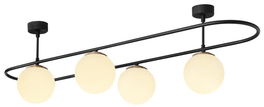 Candeeiro de Teto Abakus – Preto e Branco – 124 x 40 cm