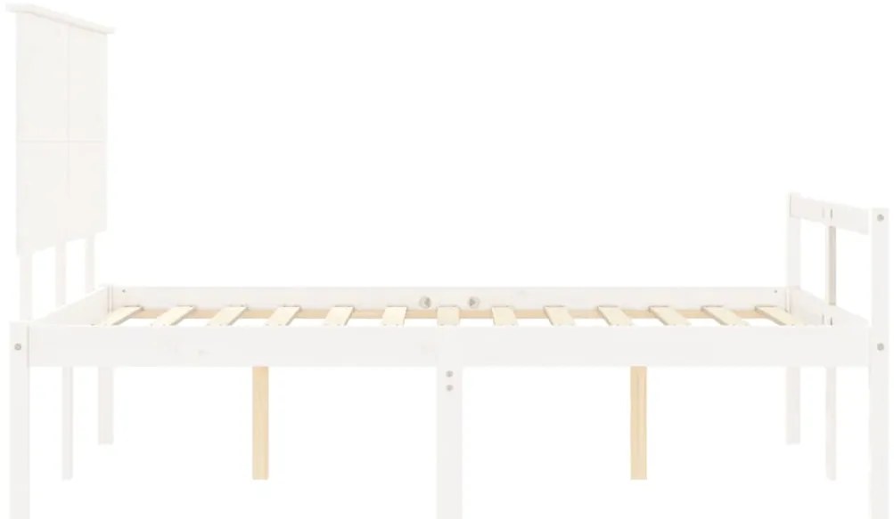 Cama de casal para idosos com cabeceira madeira maciça branco