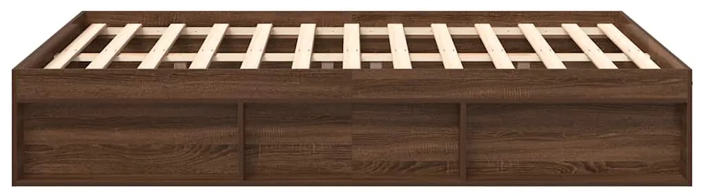 Estrutura de cama de casal 135x190 cm carvalho castanho