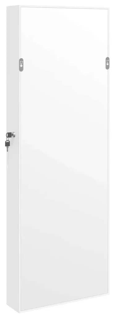 Móvel para joias de parede espelhado 37,5x10x106 cm branco