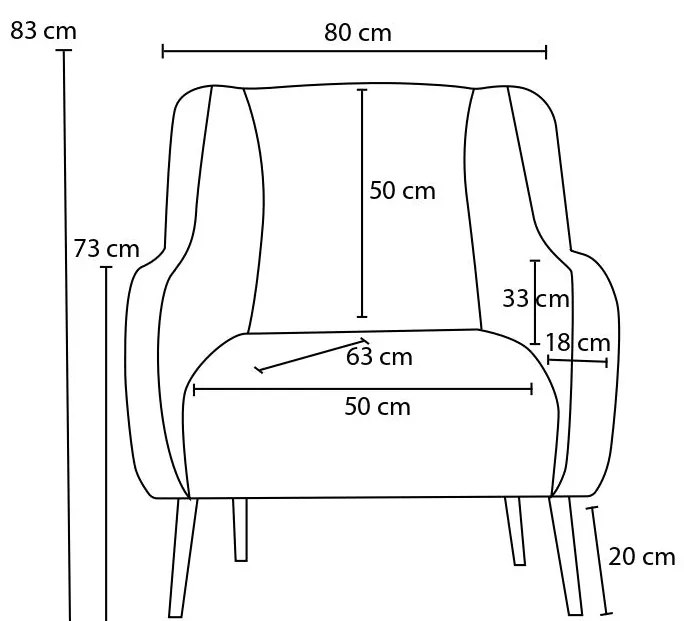 Sofá de 1 Lugar Revos – Creme – 80x83x78 cm