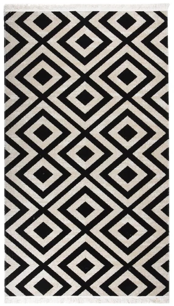 317068 vidaXL Tapete de exterior tecelagem lisa 115x170 cm preto e bege