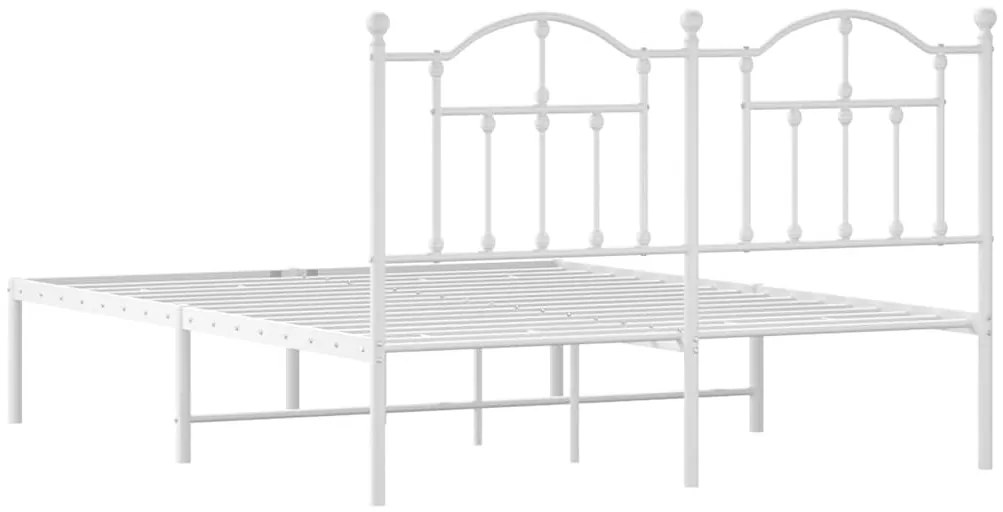 Estrutura de cama com cabeceira 135x190 cm metal branco
