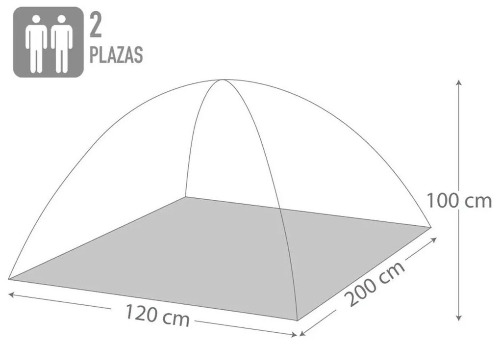Tenda de Campanha Aktive 2 pessoas 120 x 100 x 200 cm (6 Unidades)