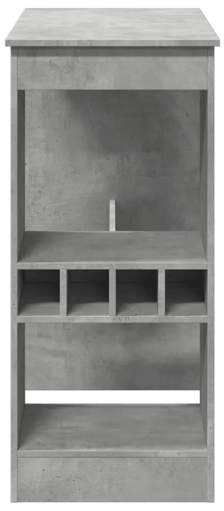 Mesa de bar com prateleiras derivados madeira cinzento cimento