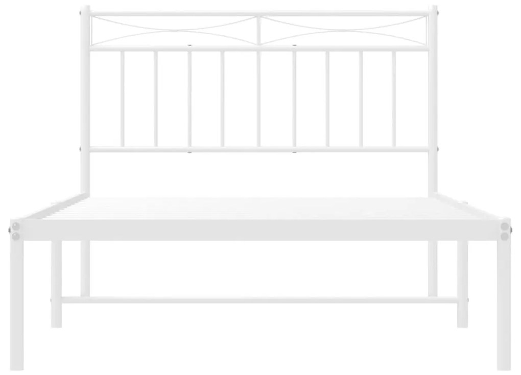 Estrutura de cama em metal com cabeceira 107x203 cm branco