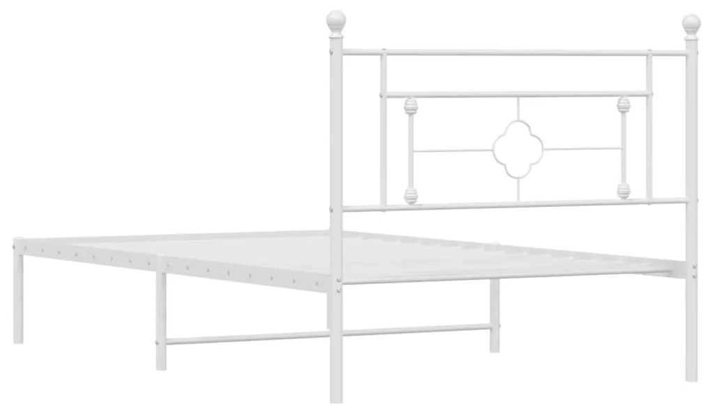 Estrutura de cama em metal com cabeceira 107x203 cm branco