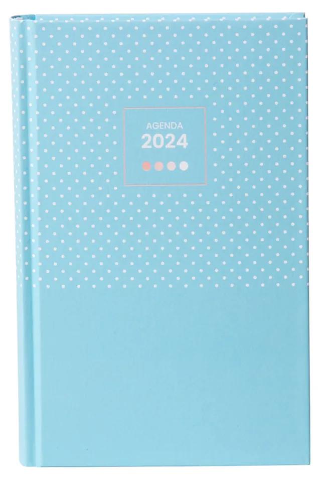 Agenda Diária 2024 Micro Spot Azul Pastel 10X16cm