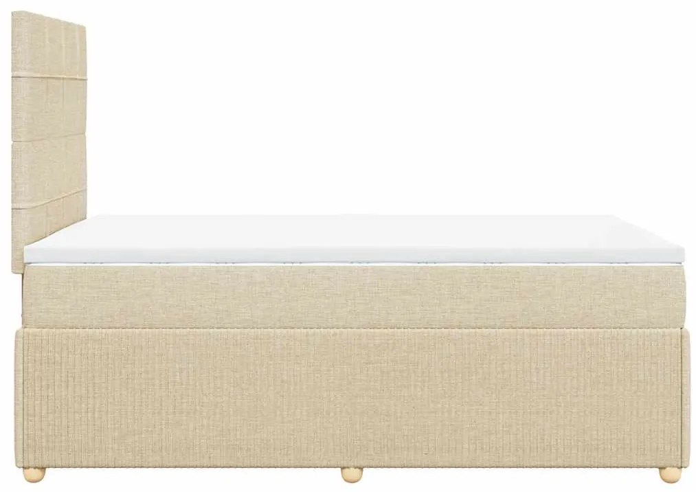Cama boxspring com colchão 120x190 cm tecido cor creme