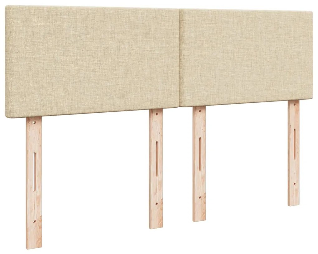 Cama com molas/colchão 140x200 cm tecido cor creme