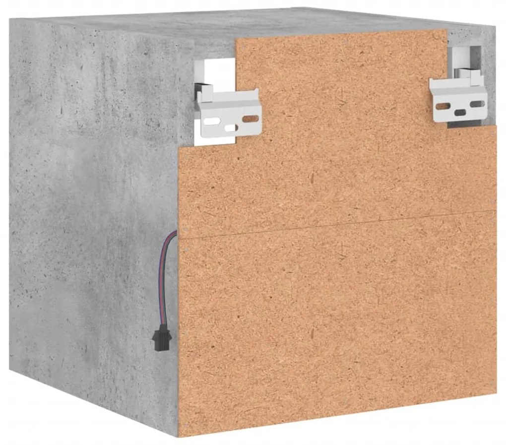 Móvel de parede p/ TV c/ luzes LED 30x28,5x30 cm cinza cimento