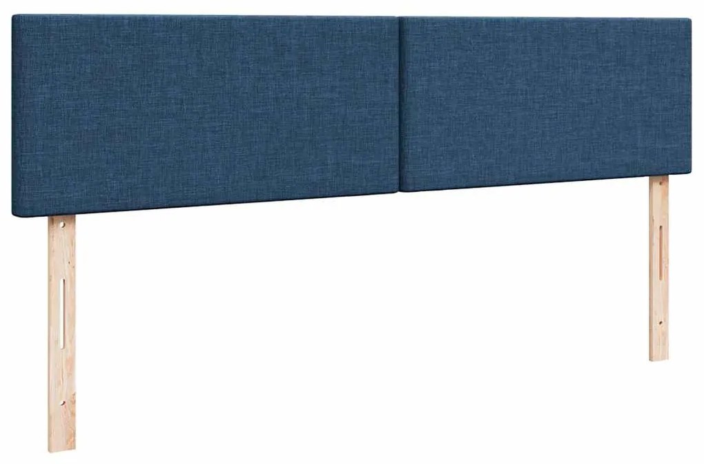 Estrutura de cama otomana com colchões 200x200cm tecido azul