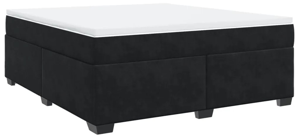 Cama com molas/colchão 180x200 cm veludo preto
