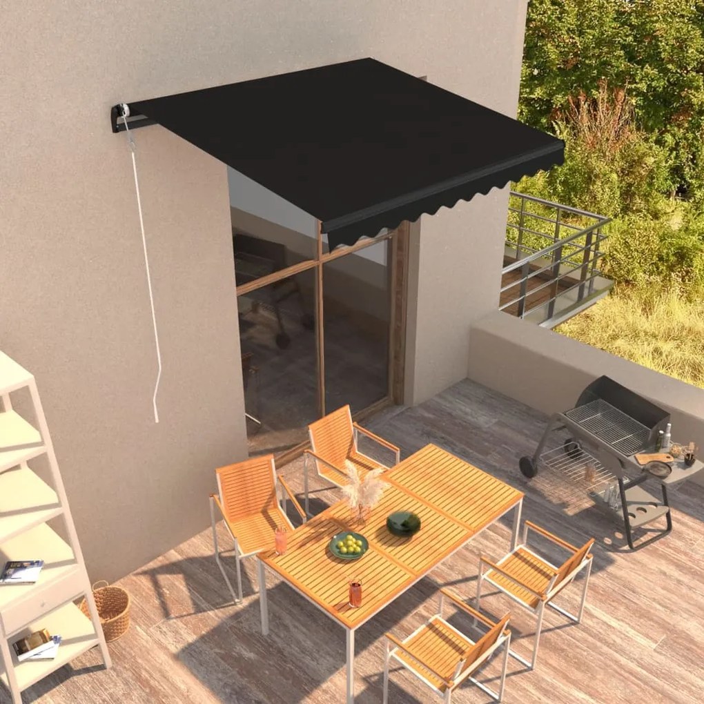 vidaXL Toldo retrátil automático 300x250 cm antracite