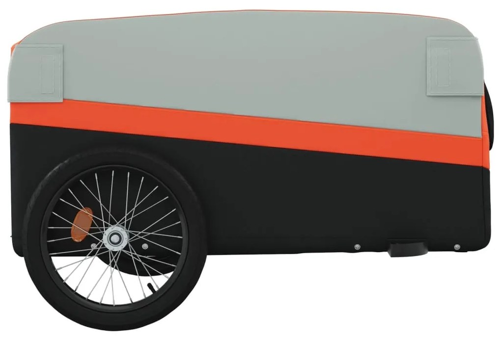 Reboque para bicicleta 45 kg ferro preto e laranja