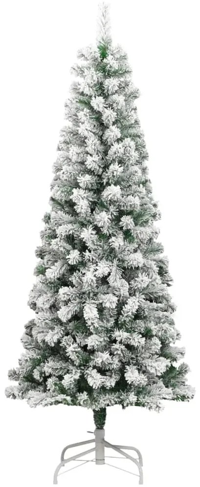 Árvore de Natal artificial articulada c/ flocos de neve 210 cm