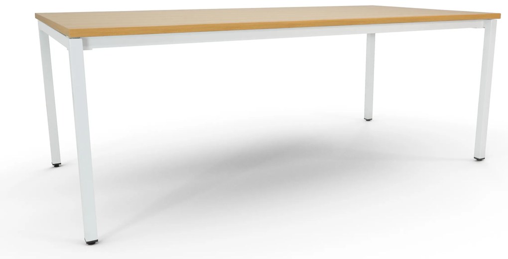 Mesa de Reunião 2400x1200mm - Alfa Branco / Faia