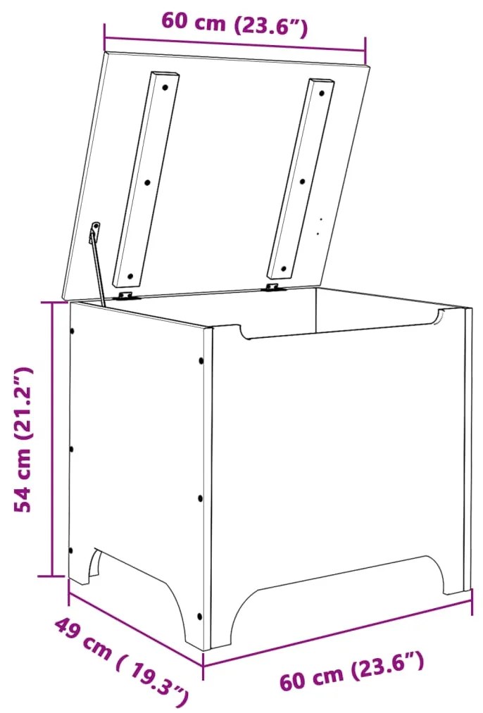 Caixa de arrumação c/ tampa RANA 60x49x54cm pinho maciço branco