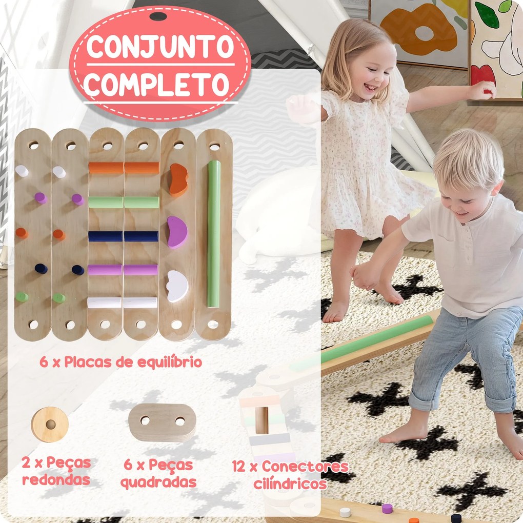 AIYAPLAY Traves de Equilíbrio Jogo de Equilíbrio de Madeira para Crian