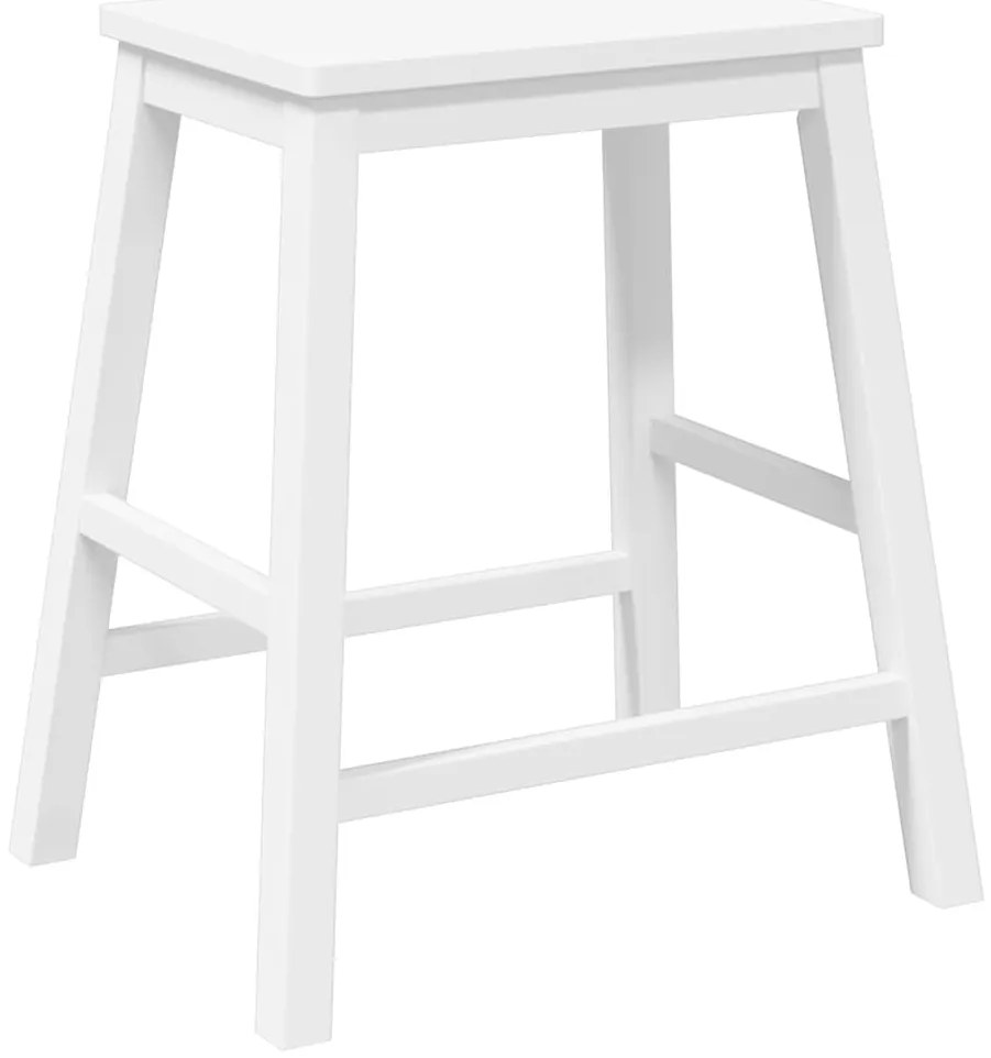 Cadeiras de bar 2 pcs madeira de seringueira maciça branco