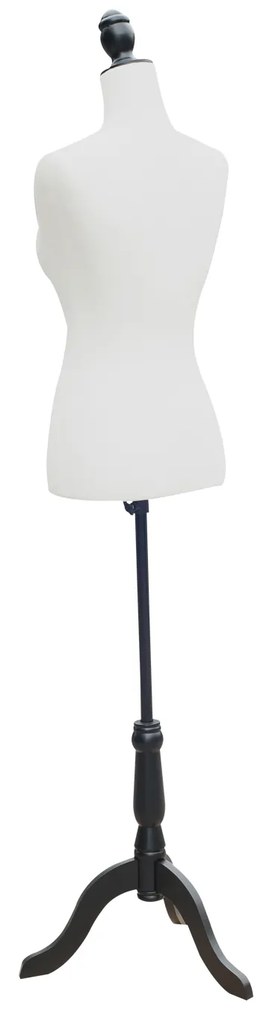 Manequim Feminino de Costura Busto de Senhora para Modistas Exibição Altura Ajustável a 130-168cm Branco