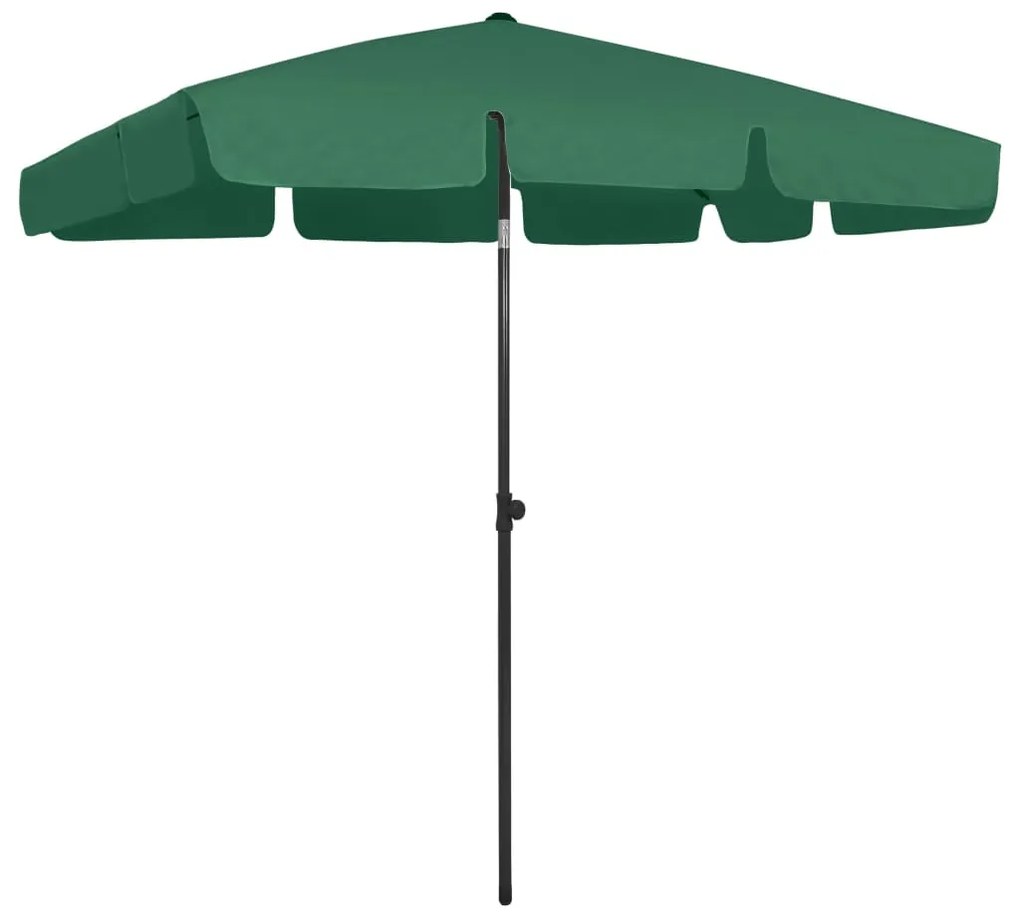 Guarda-sol de praia 200x125 cm verde