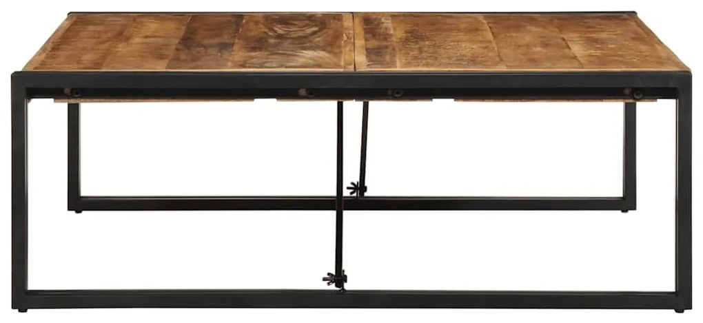 Mesa de centro 100x100x35 cm madeira de mangueira áspera maciça