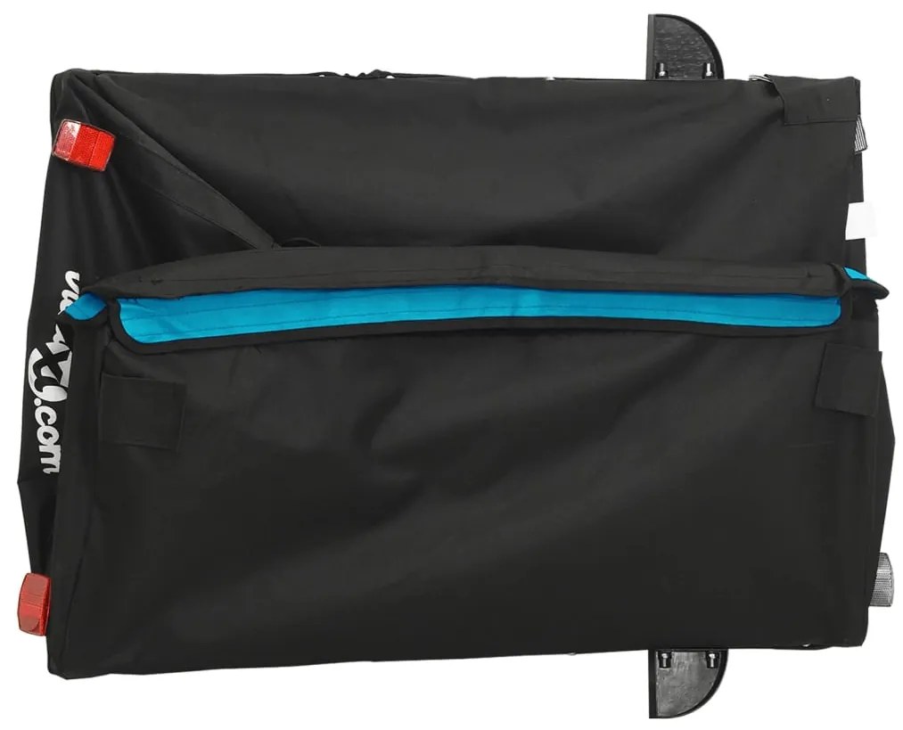 Reboque para bicicleta 45 kg ferro preto e azul